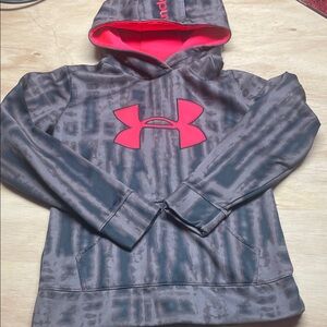 Under Armour Kids' Gray and Coral Patterned Hoodie